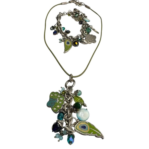 Brighton Rare Mystic Peacock Necklace and Bracelet - Picture 1 of 5